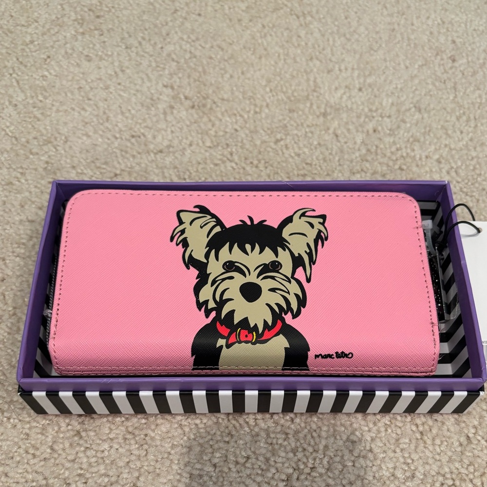 Marc Tetro Yorkie‎ Dog Pink Wallet New